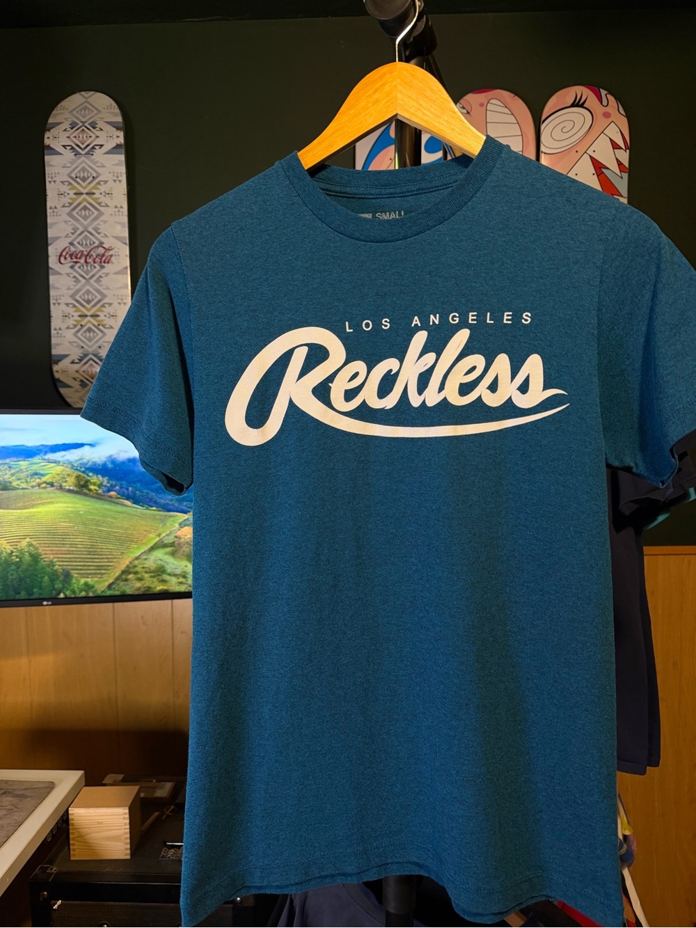 Young & Reckless Los Angeles Drama Men's Heather Teal Graphic Tee